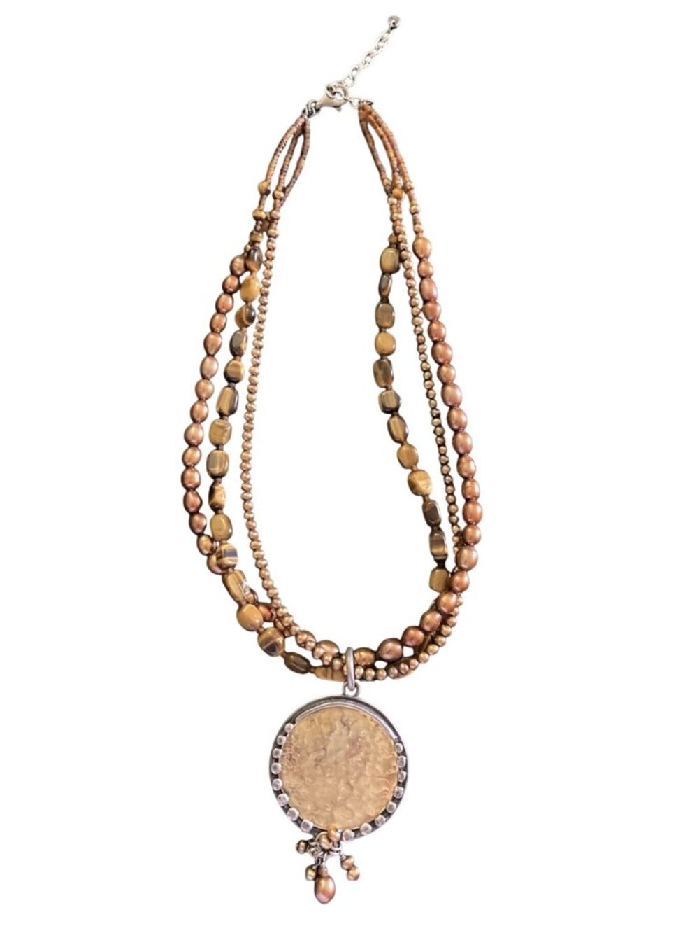 Silpada N1823 Tigers Eye Bronze Pearl Sterling Silver Necklace